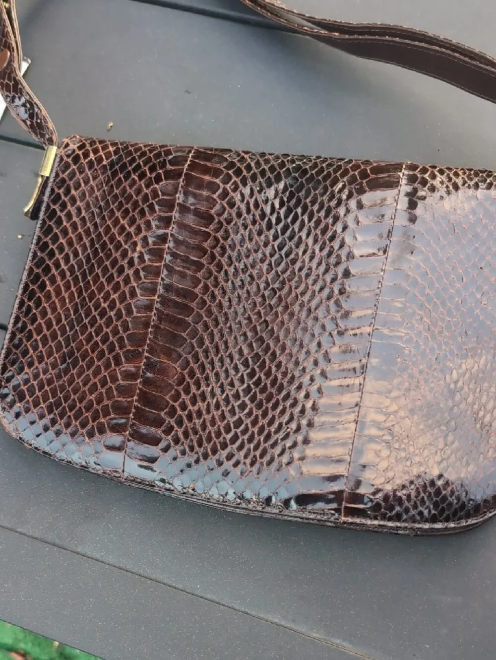 Vintage Genuine Snakeskin 1950'S Box Style Handbag/Purse
